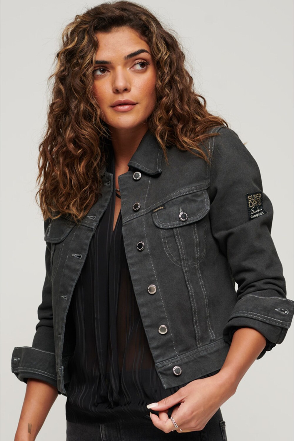 

Короткая куртка St Tropez в рабочем стиле Superdry, серый
