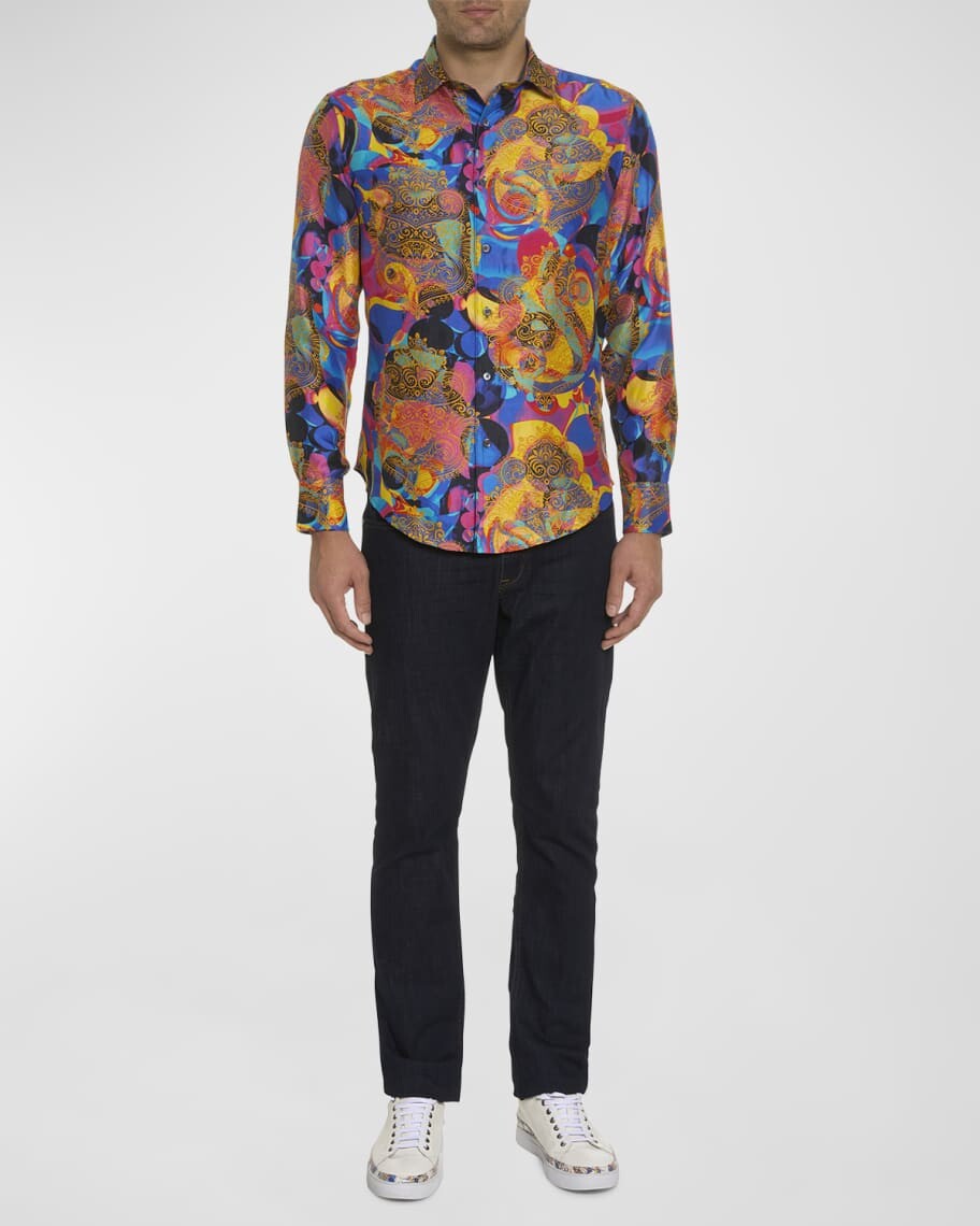 

Мужская шелковая спортивная рубашка Le Clique Robert Graham