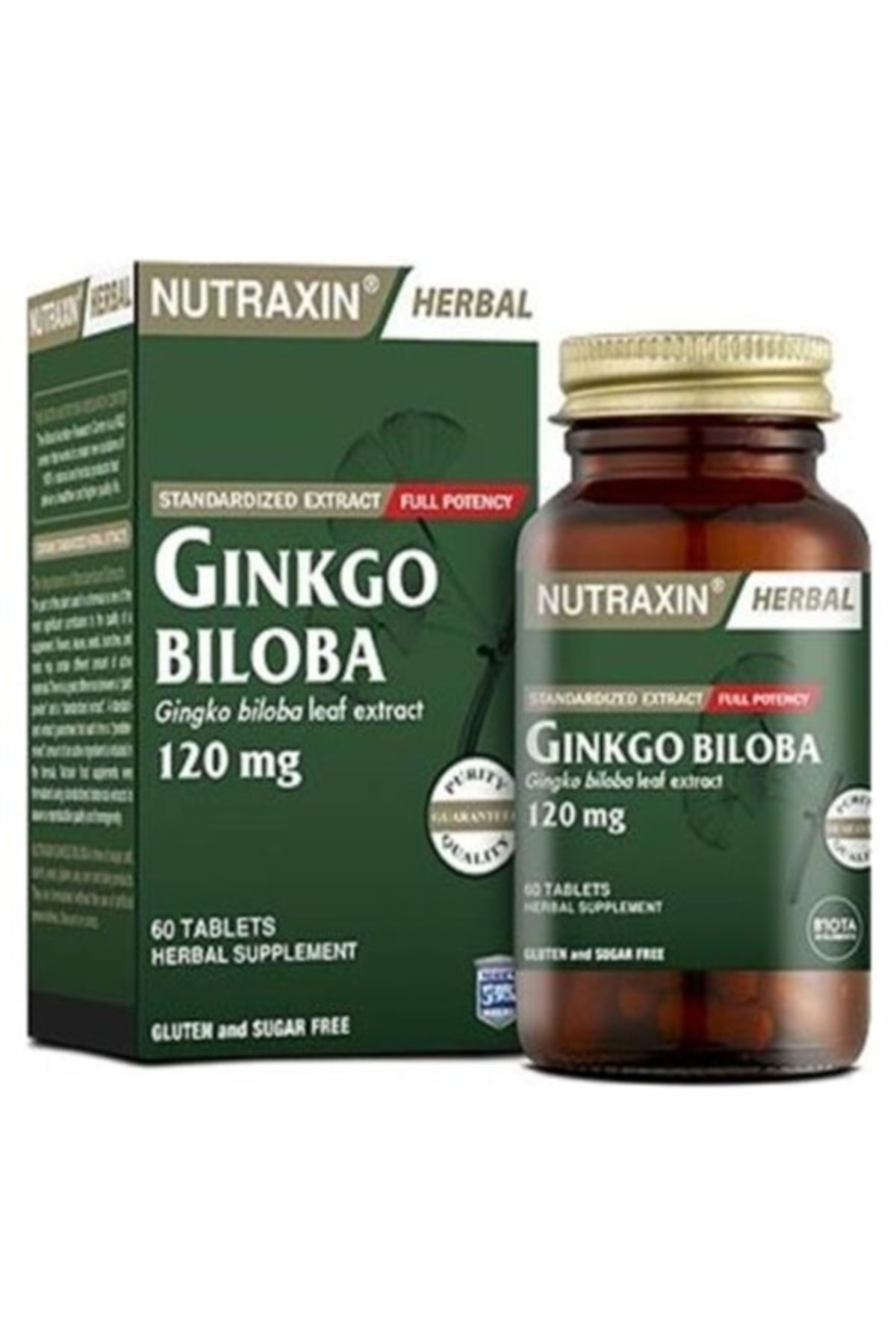 

Nutraxin Herbal Ginkgo Biloba 120 мг 60 таблеток