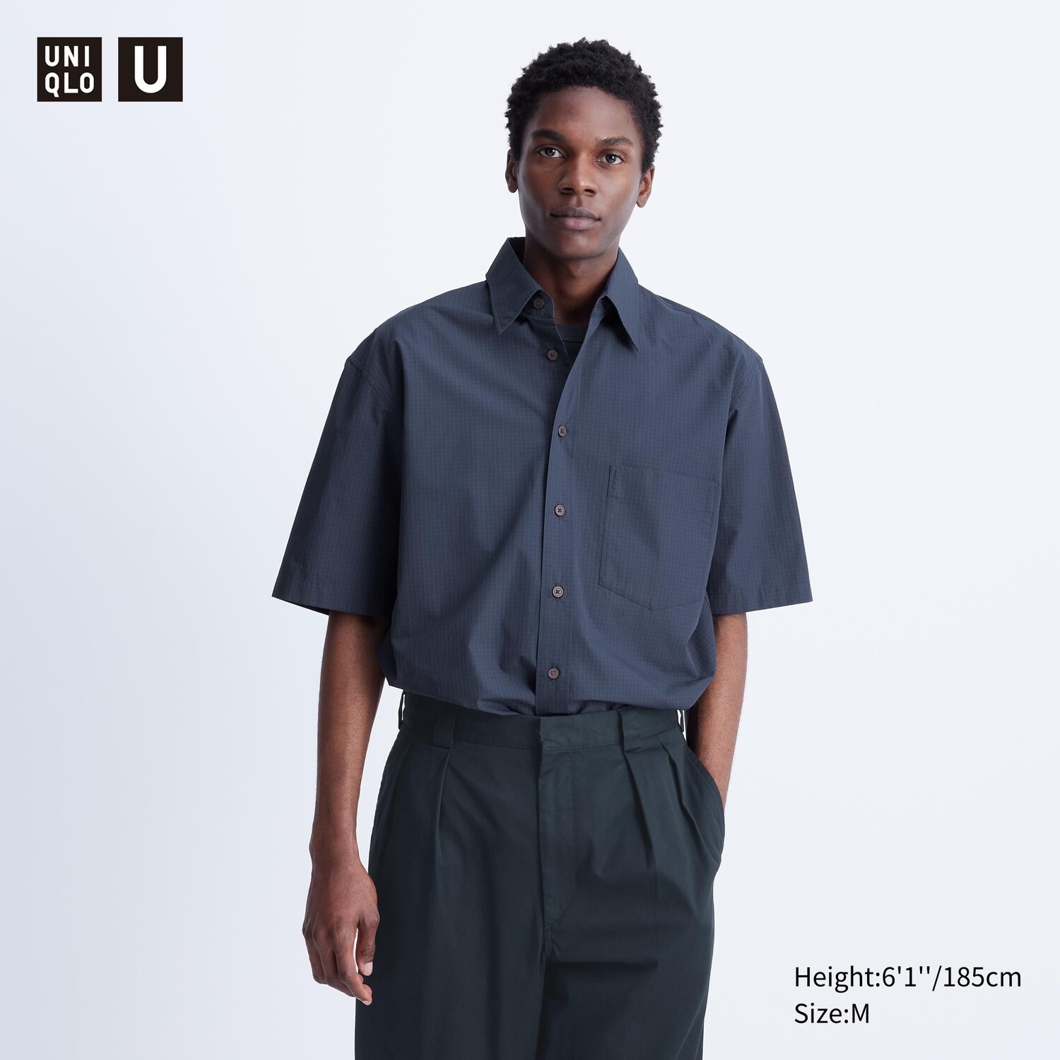 

Куртка с полурукавами в клетику UNIQLO, темно-синий