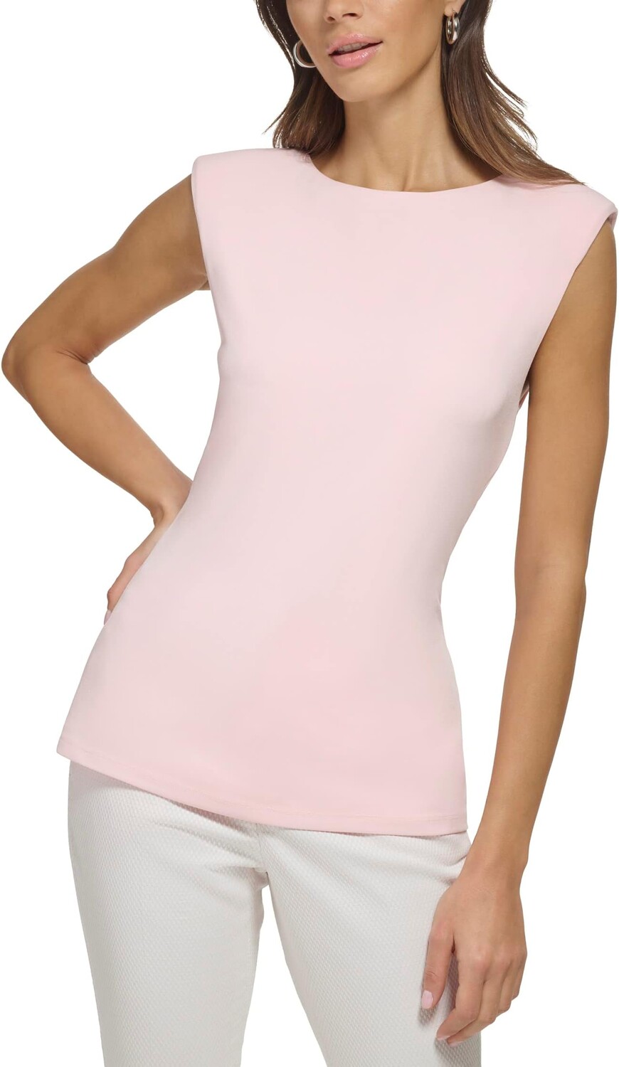 

Топ без рукавов с круглым вырезом DKNY, цвет Rose Quartz