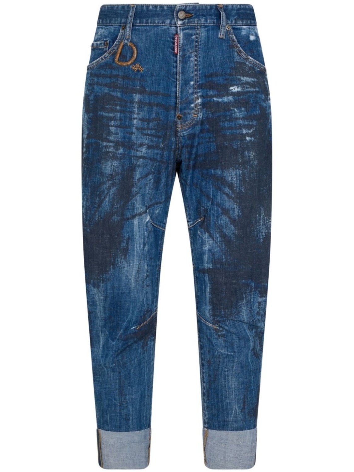 

Dsquared2 узкие джинсы с эффектом потертости, синий
