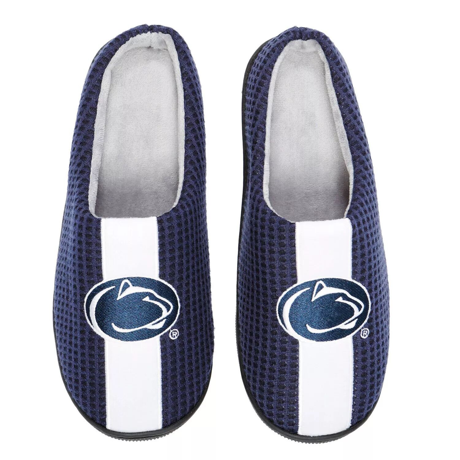

Мужские шлепанцы темно-синего цвета FOCO Penn State Nittany Lions Team в полоску из пены с эффектом памяти