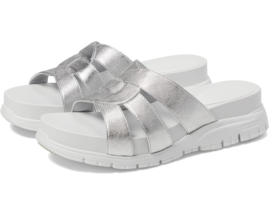 цена Сандалии Cole Haan Zerogrand Slotted Slide, цвет Silver Talca