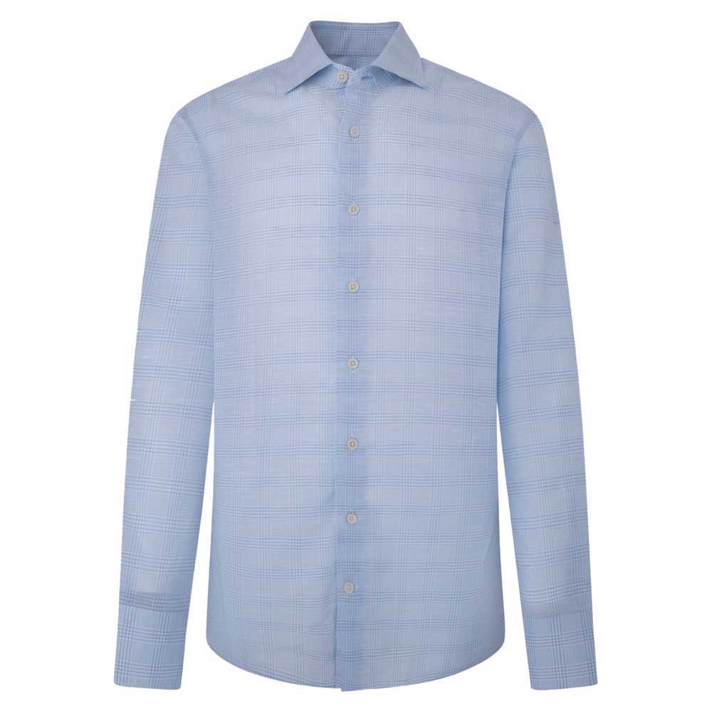 Рубашка с длинным рукавом Hackett Linen Glen Check, синий hackett cotton linen sky check