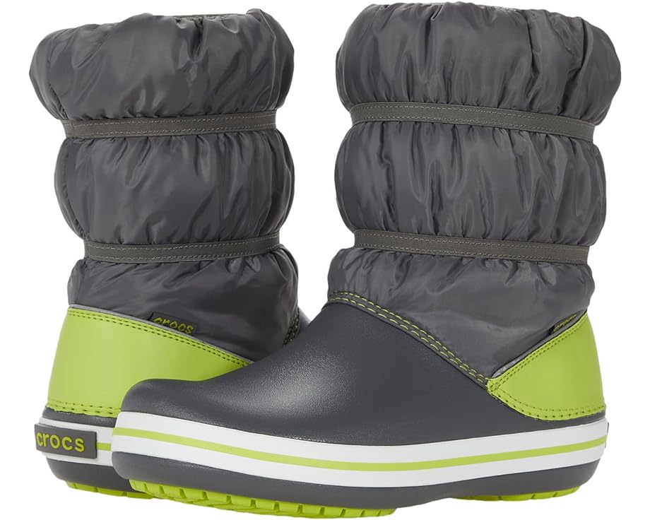 Ботинки Crocs Crocband Winter Boot, цвет Slate Grey/Lime Punch