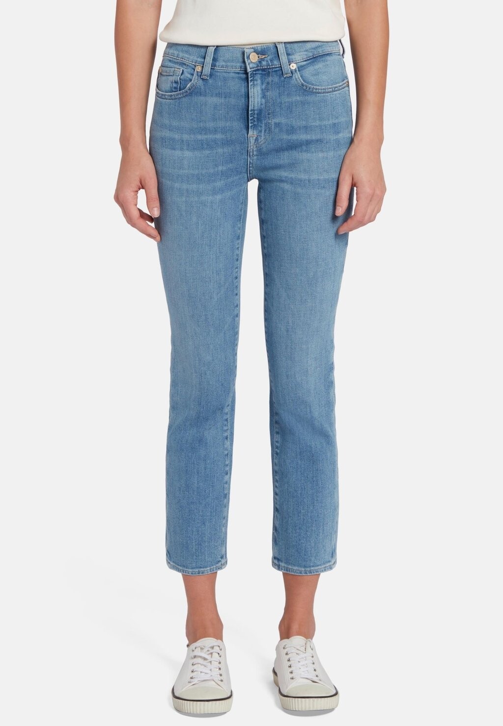 

Джинсы Straight Leg CROP 7 for all mankind, цвет light blue