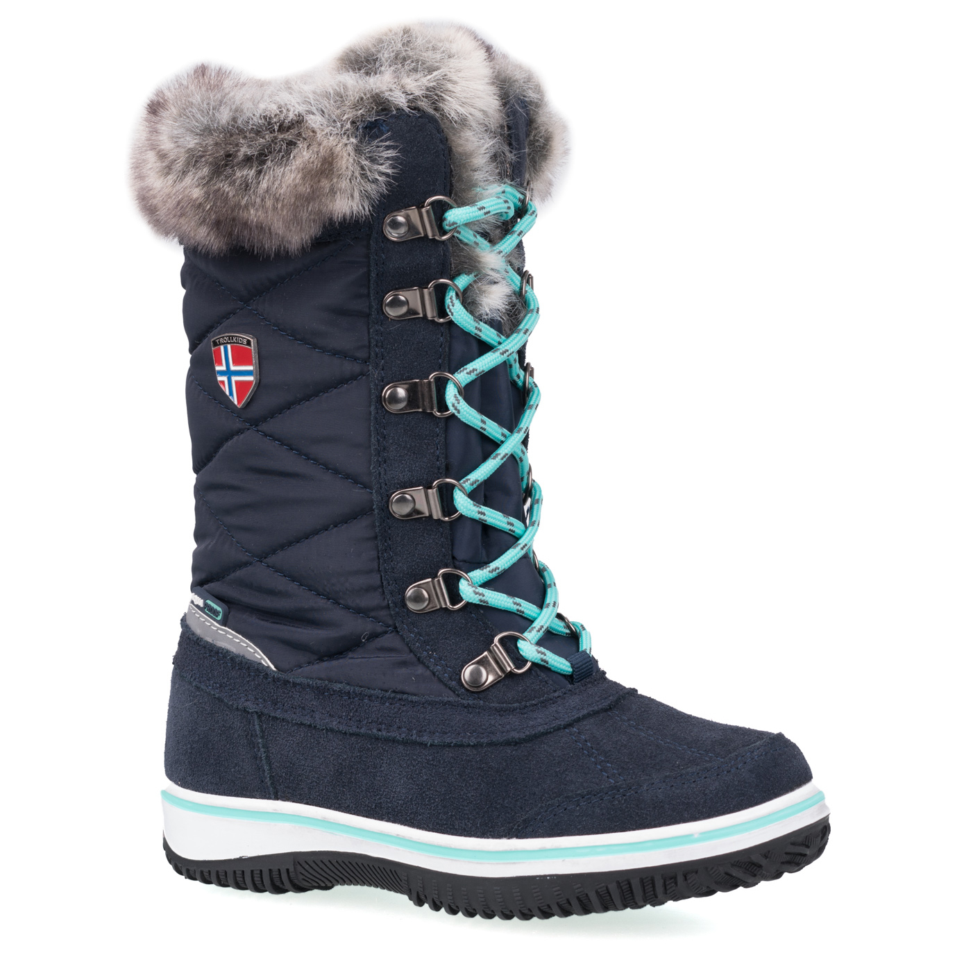 Зимние ботинки Trollkids Girl's Holmenkollen Snow Boots, цвет Navy/Mint