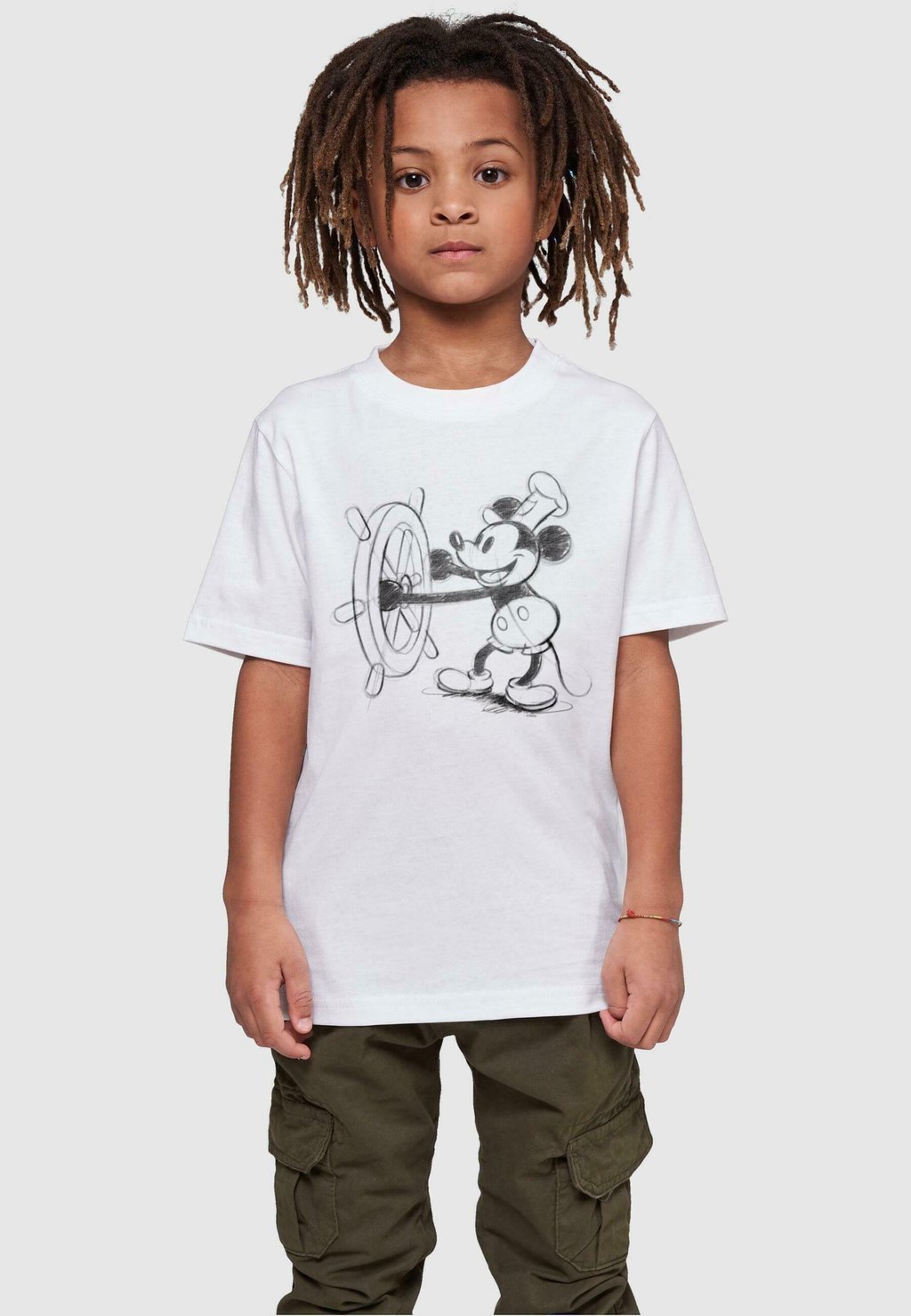 

Футболка с принтом MICKEY MOUSE STEAMBOAT SKETCH ABSOLUTE CULT, цвет white