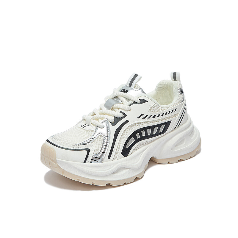 

Кроссовки женские толстые низкие Kewn, цвет White/Gold
