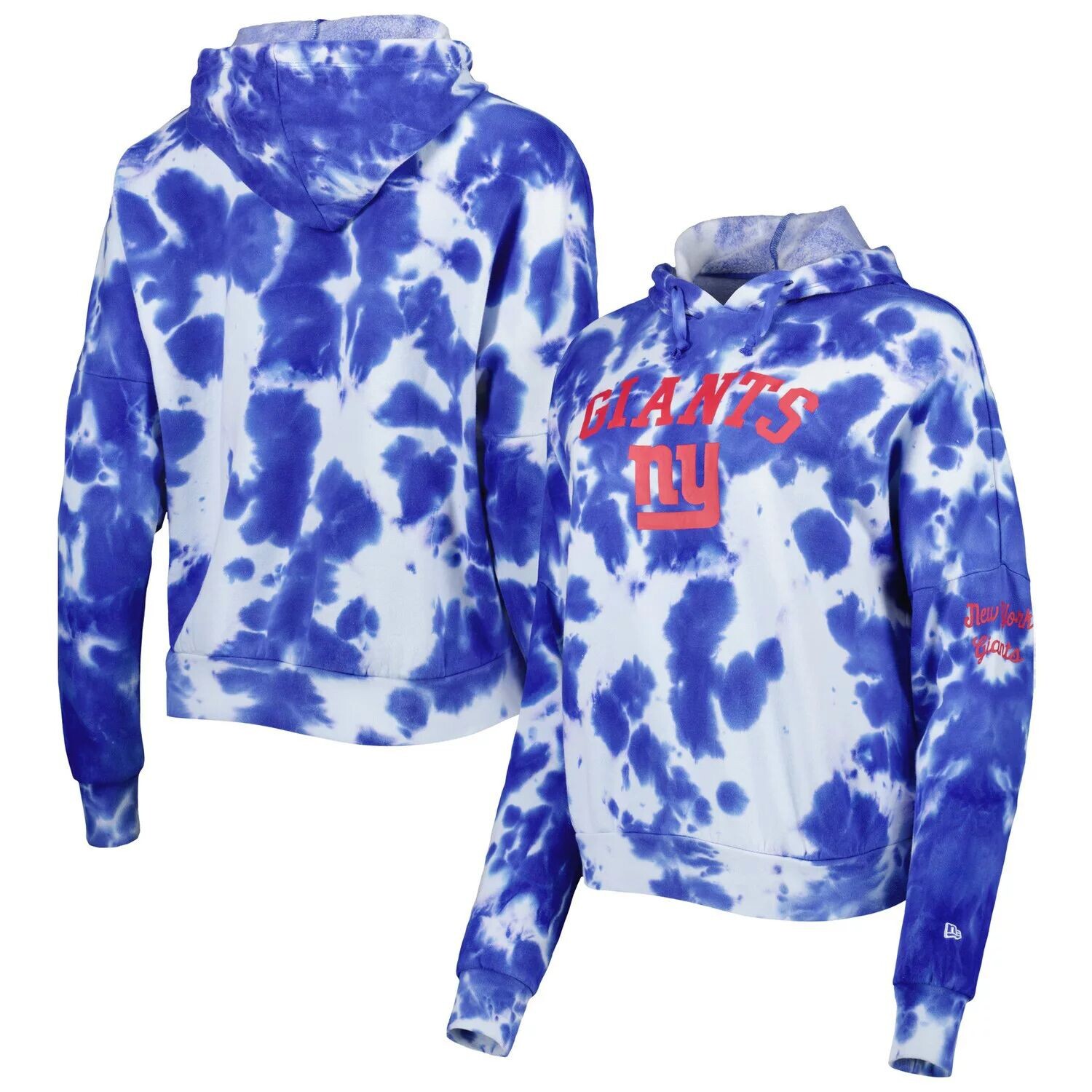 

Женский флисовый пуловер с капюшоном New Era Royal New York Giants Cloud Dye New Era