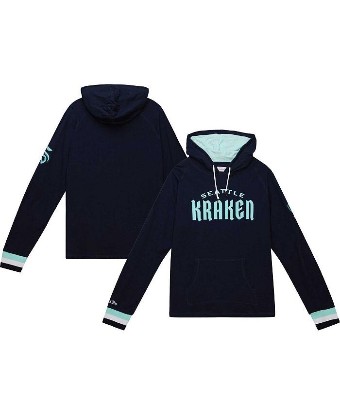 

Мужская темно-синяя толстовка с капюшоном Seattle Kraken Legendary Slub футболка с длинными рукавами Mitchell & Ness, синий