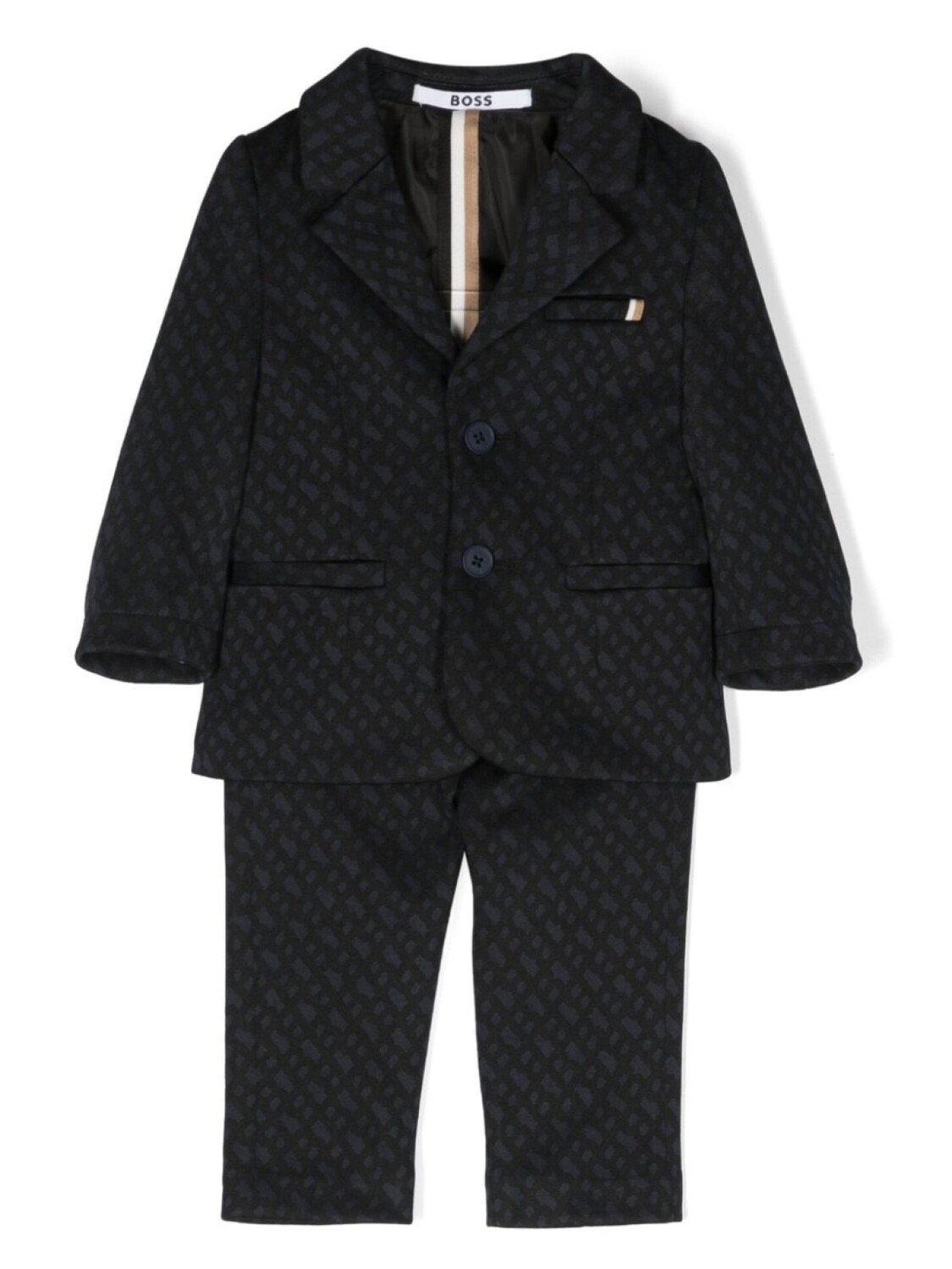 

BOSS Kidswear костюм с однобортным пиджаком и монограммой, синий