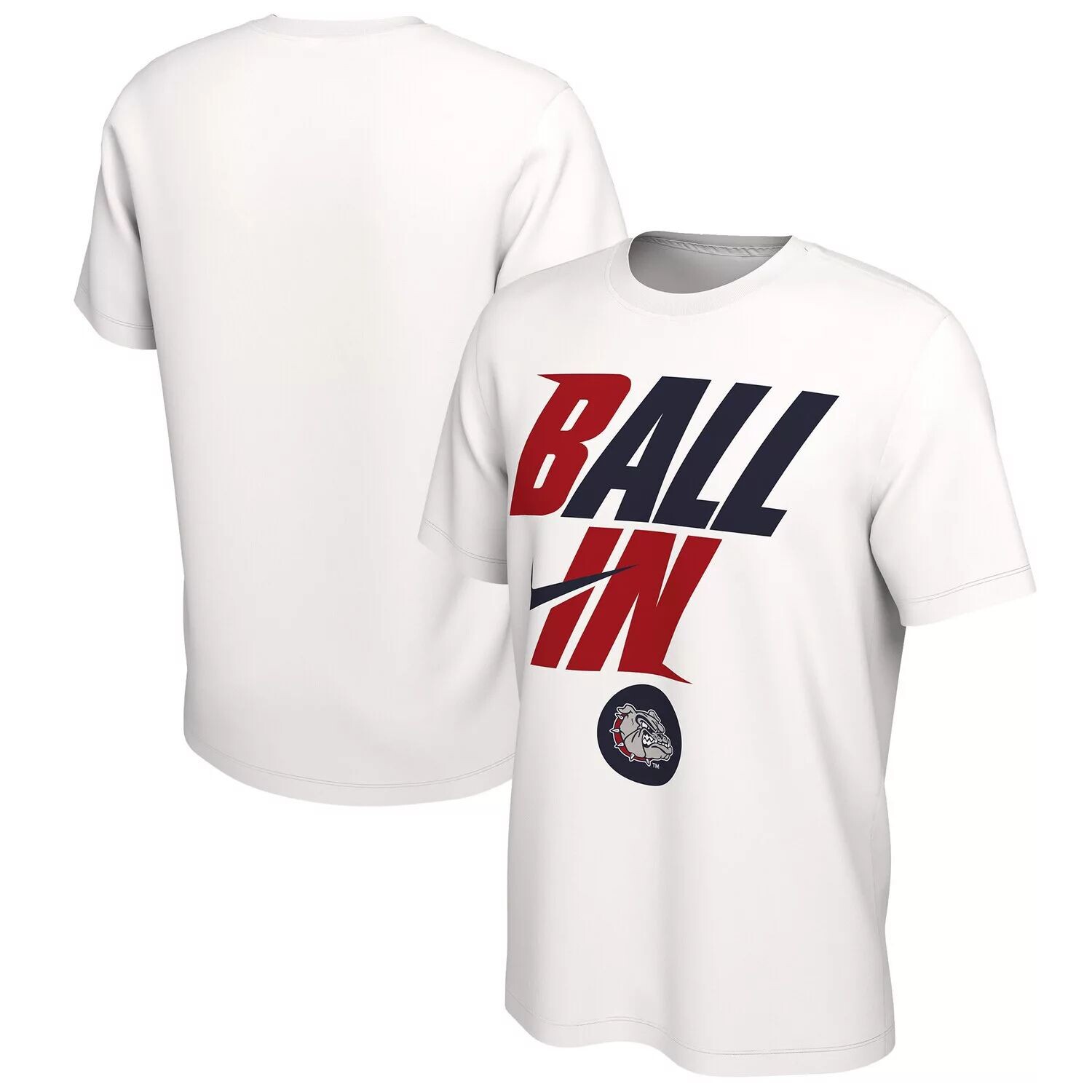 

Мужская белая футболка Nike Gonzaga Bulldogs Ball In Bench, Белый