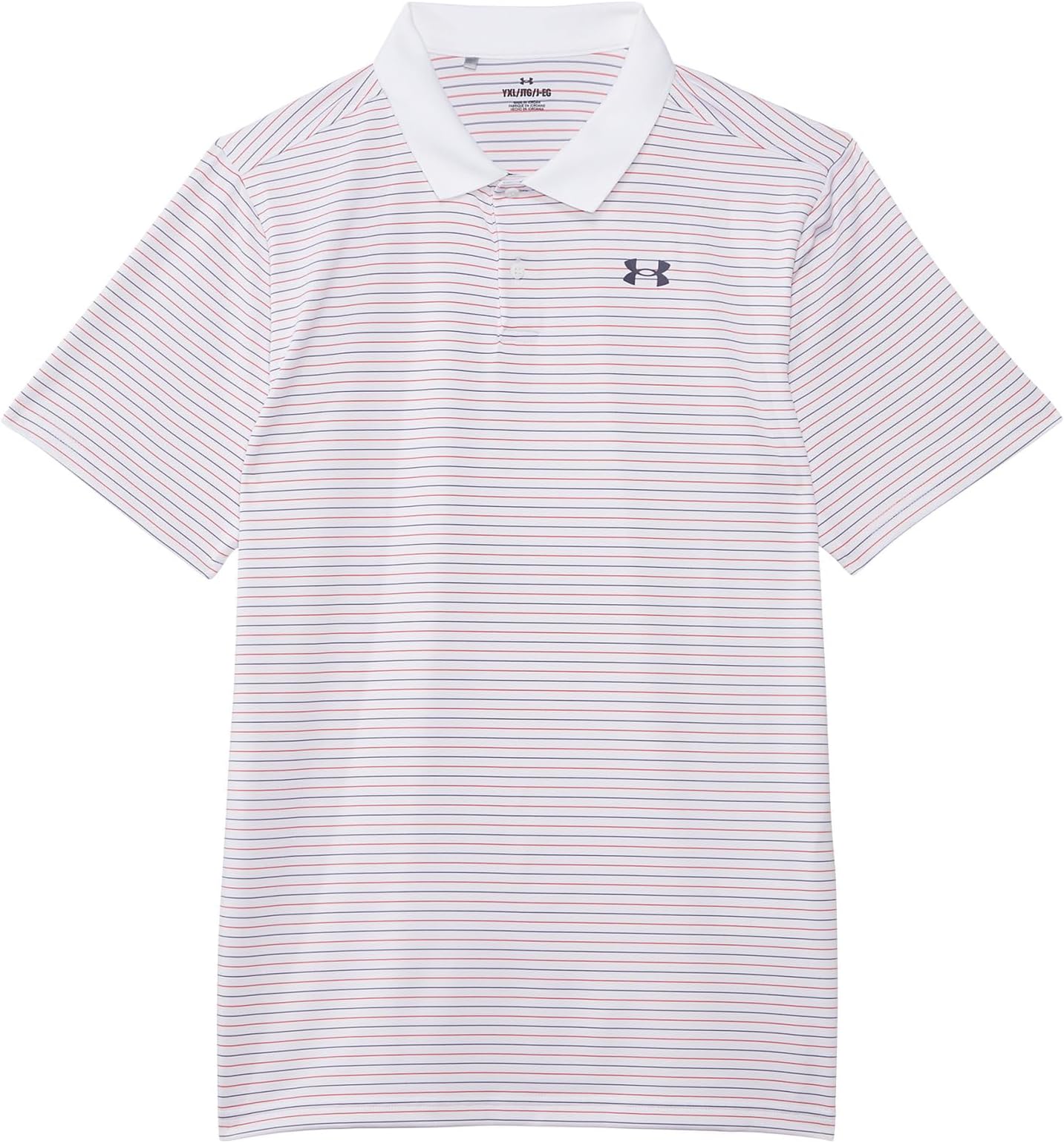 

Поло Under Armour Kids Performance Polo Striped, цвет White/Red/Midnight Navy