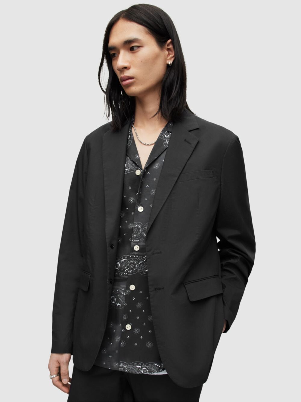 

Легкий хлопковый блейзер строгого кроя AllSaints Canta