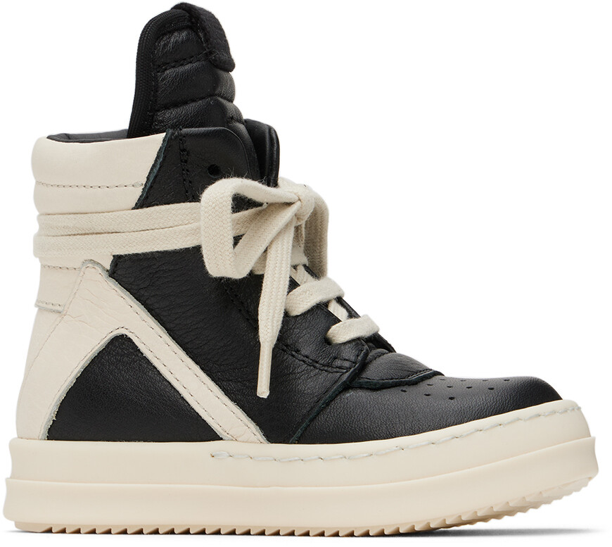 

Черные и кремовые кроссовки Baby Geobasket Rick Owens
