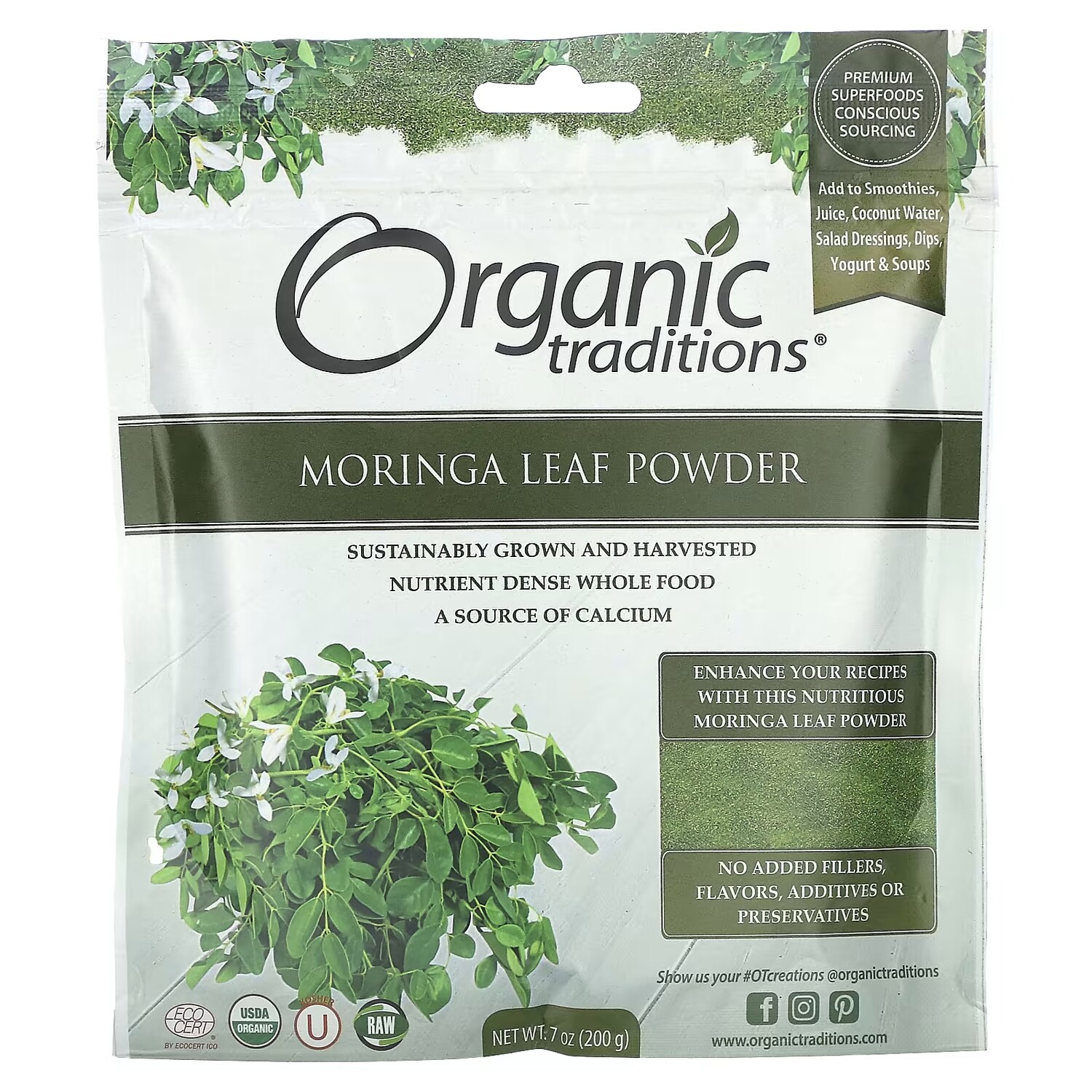 

Порошок Organic Traditions из листьев моринги