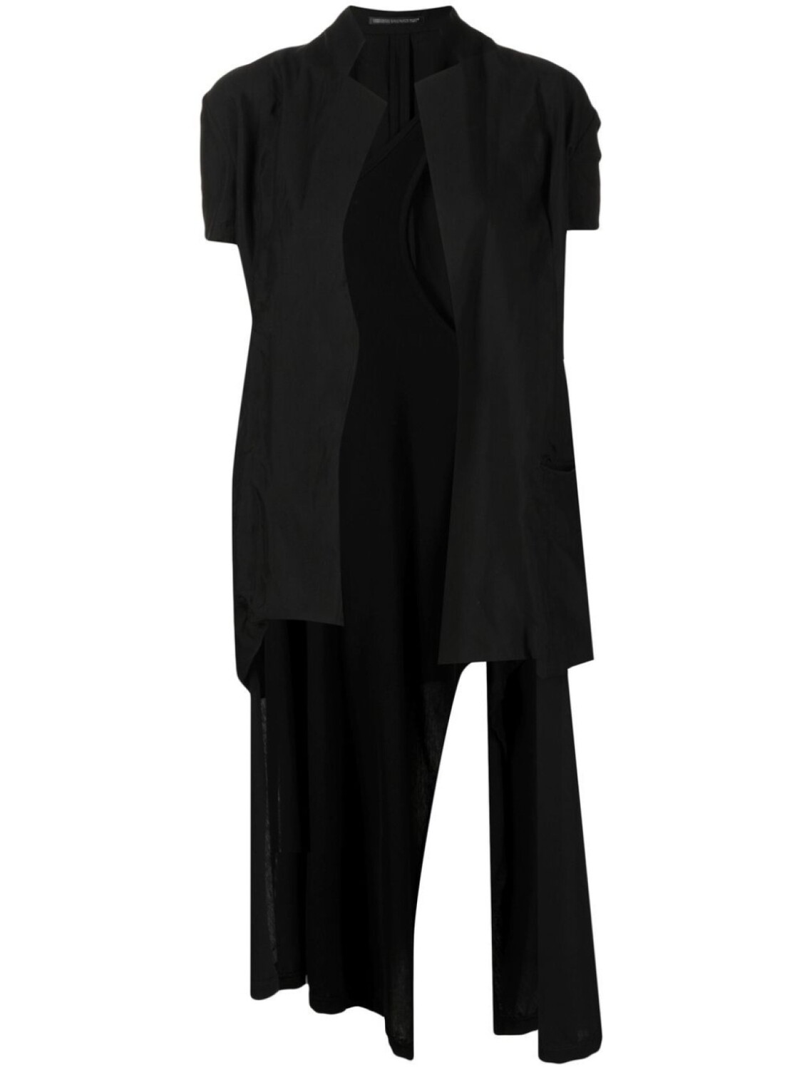 

Yohji Yamamoto жакет без застежки с короткими рукавами, черный
