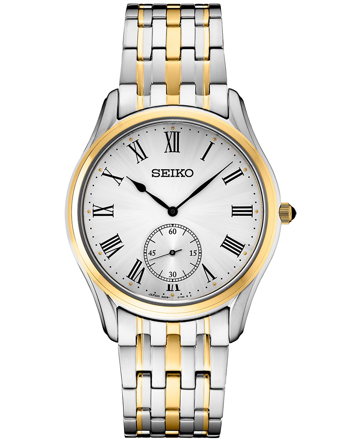 Мужские аналоговые часы Essentials с двухцветным браслетом из нержавеющей стали, 39 мм Seiko