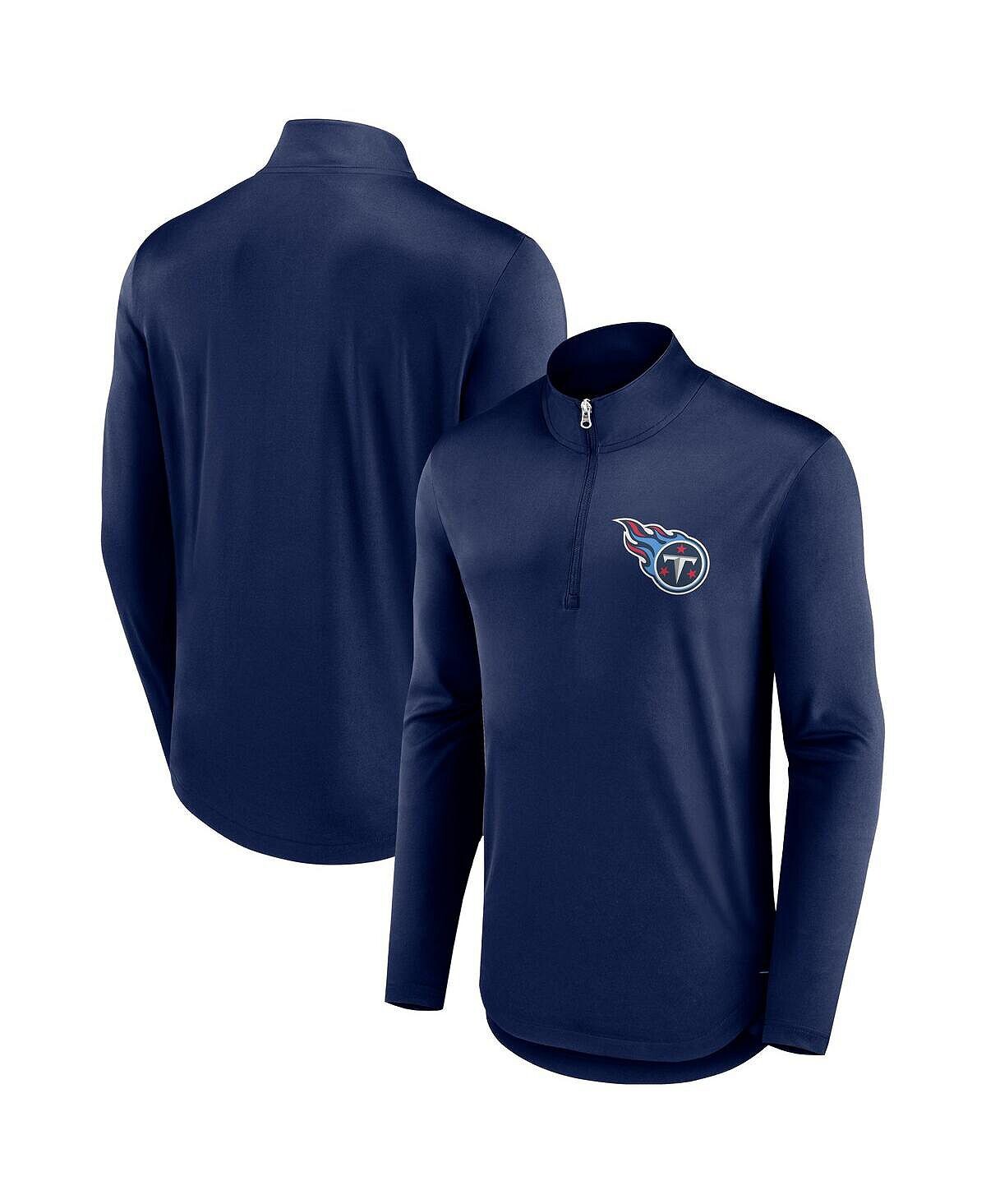 

Мужская фирменная темно-синяя футболка с молнией четверть Tennessee Titans Tough Minded Fanatics, Синий