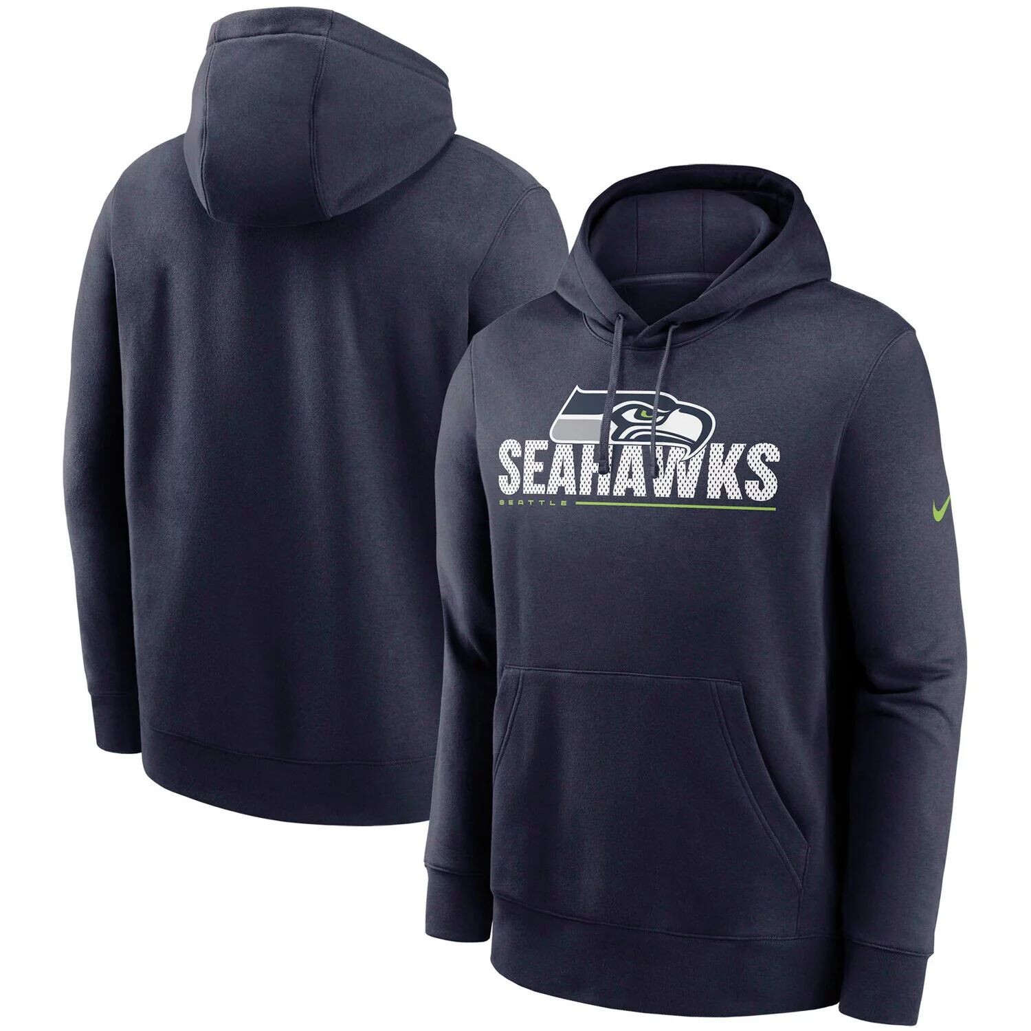 

Мужской темно-синий пуловер с капюшоном Seattle Seahawks Team Impact Club Nike