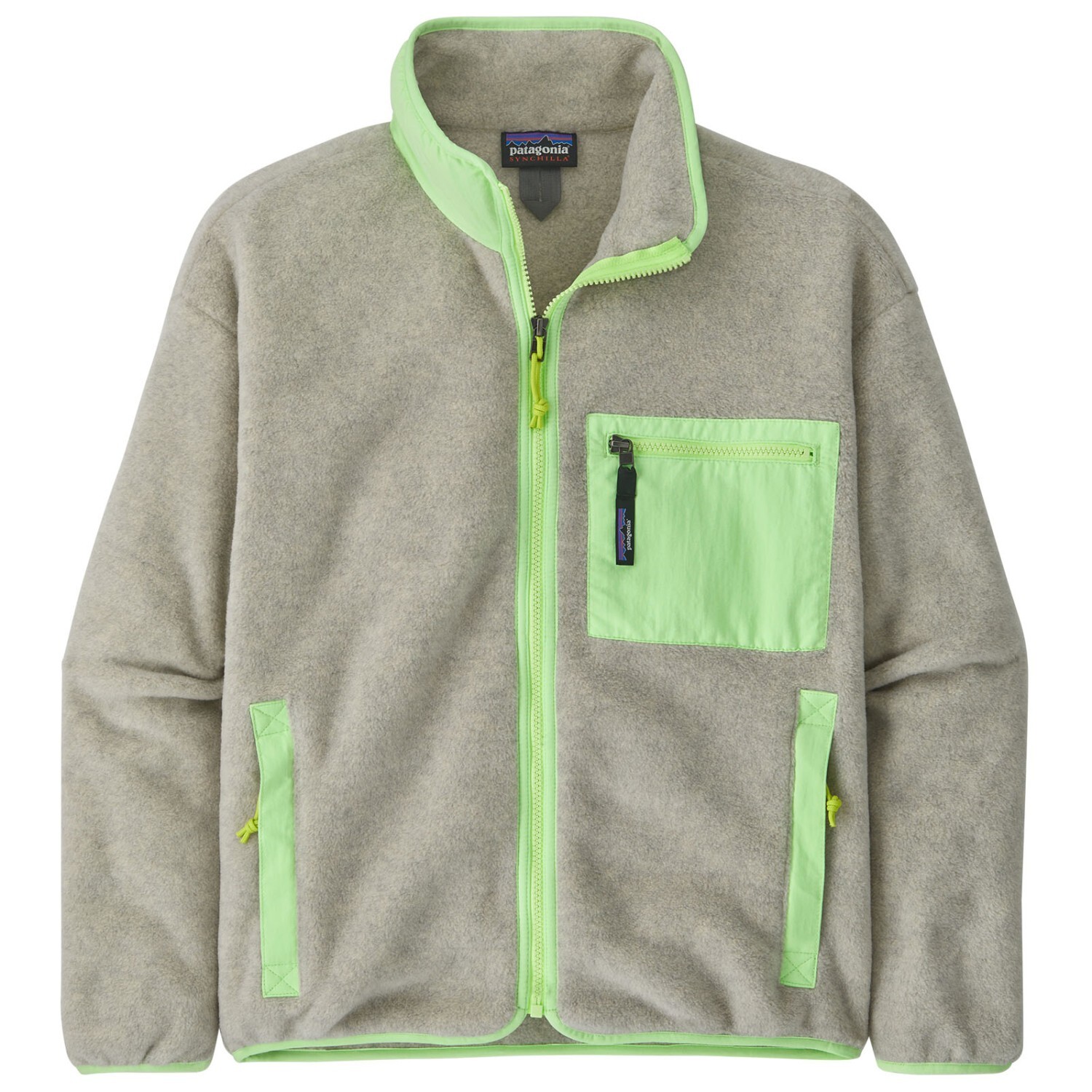 

Флисовая жилетка Patagonia Women's Synch, цвет Oatmeal Heather/Salamander Green