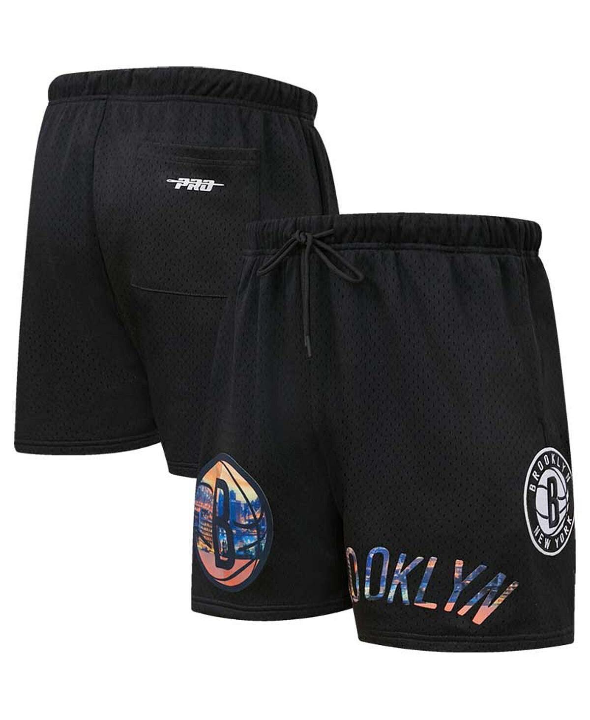 Мужские черные сетчатые шорты Brooklyn Nets City Scape Pro Standard