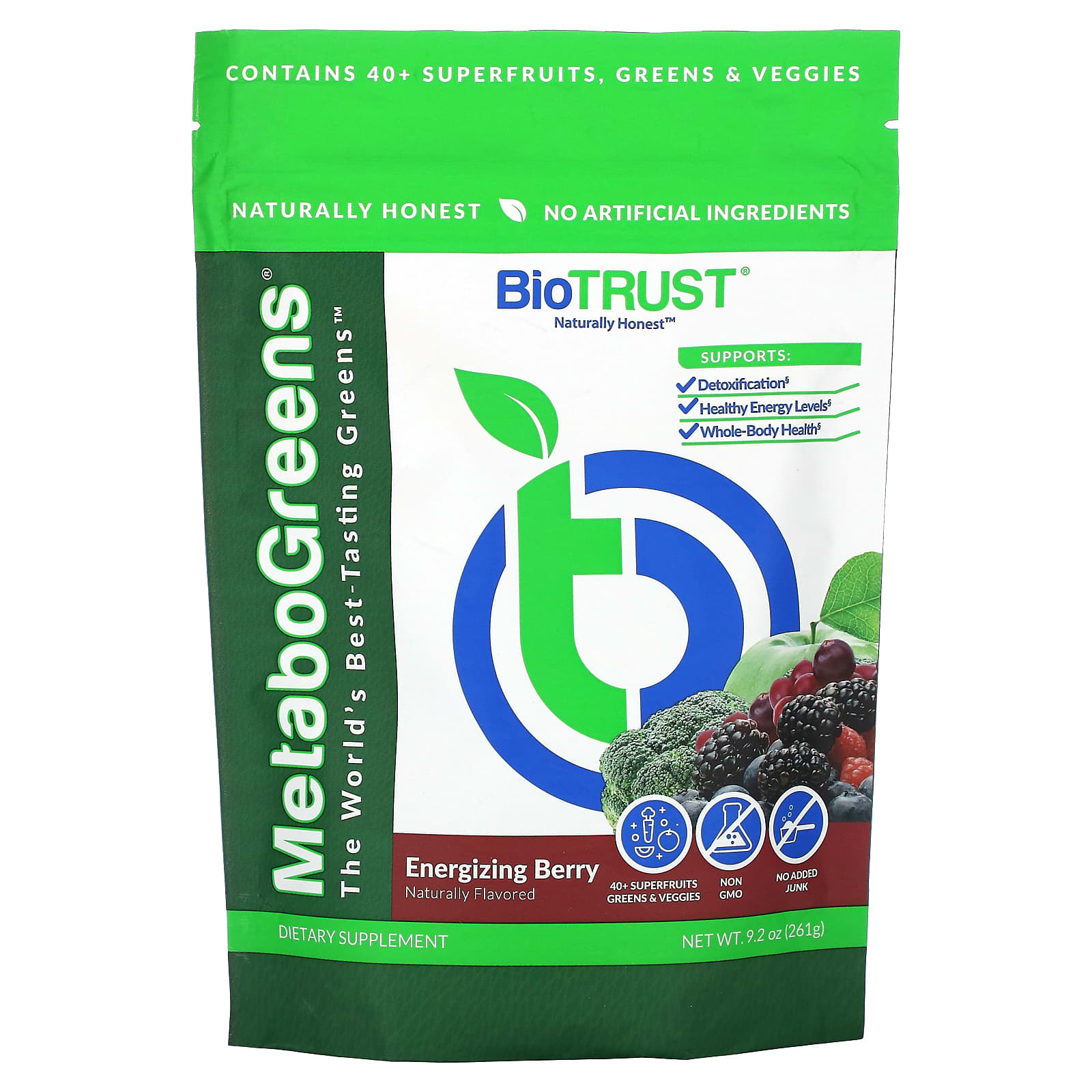 

MetaboGreens, бодрящие ягоды, 261 г (9,2 унции), BioTRUST