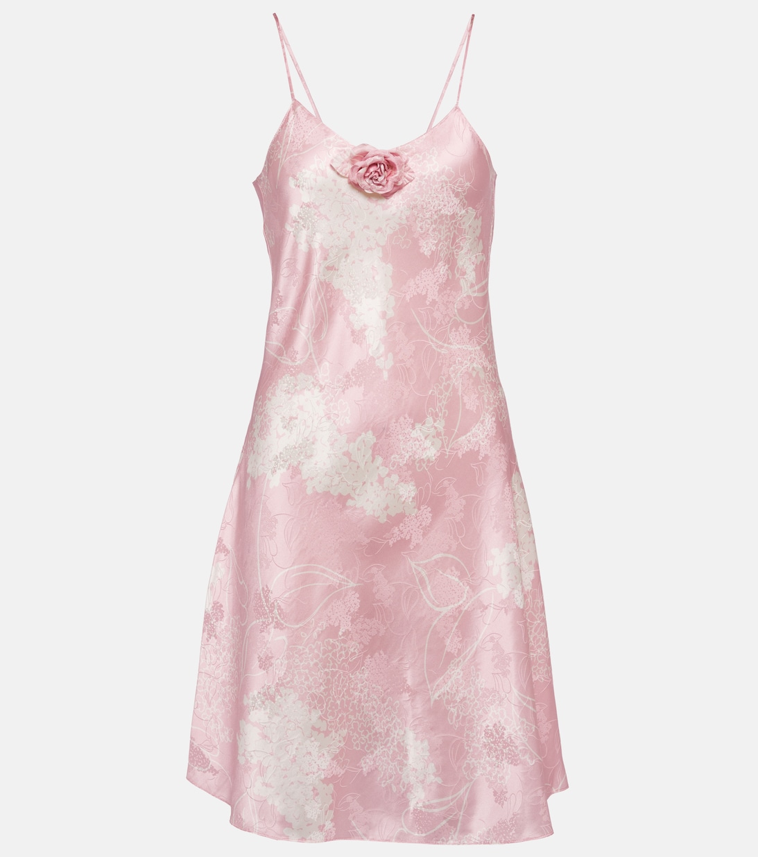 Шелковое мини-платье с принтом RODARTE, розовый