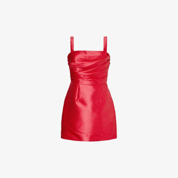 

Атласное платье мини без рукавов mikado Zac Posen, красный