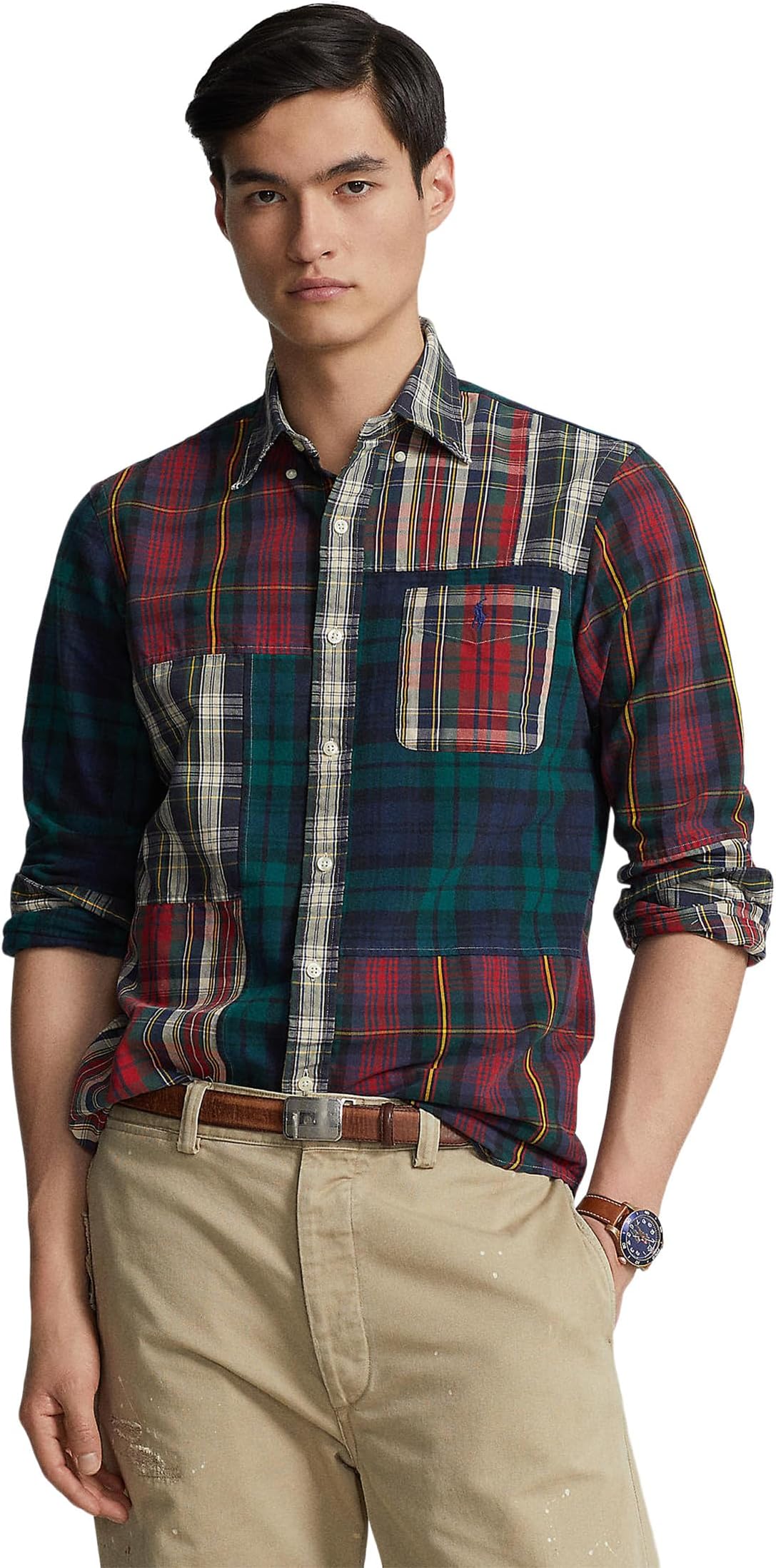 Классическая клетчатая оксфордская рубашка забавного кроя Polo Ralph Lauren, цвет 6141 Funshirt