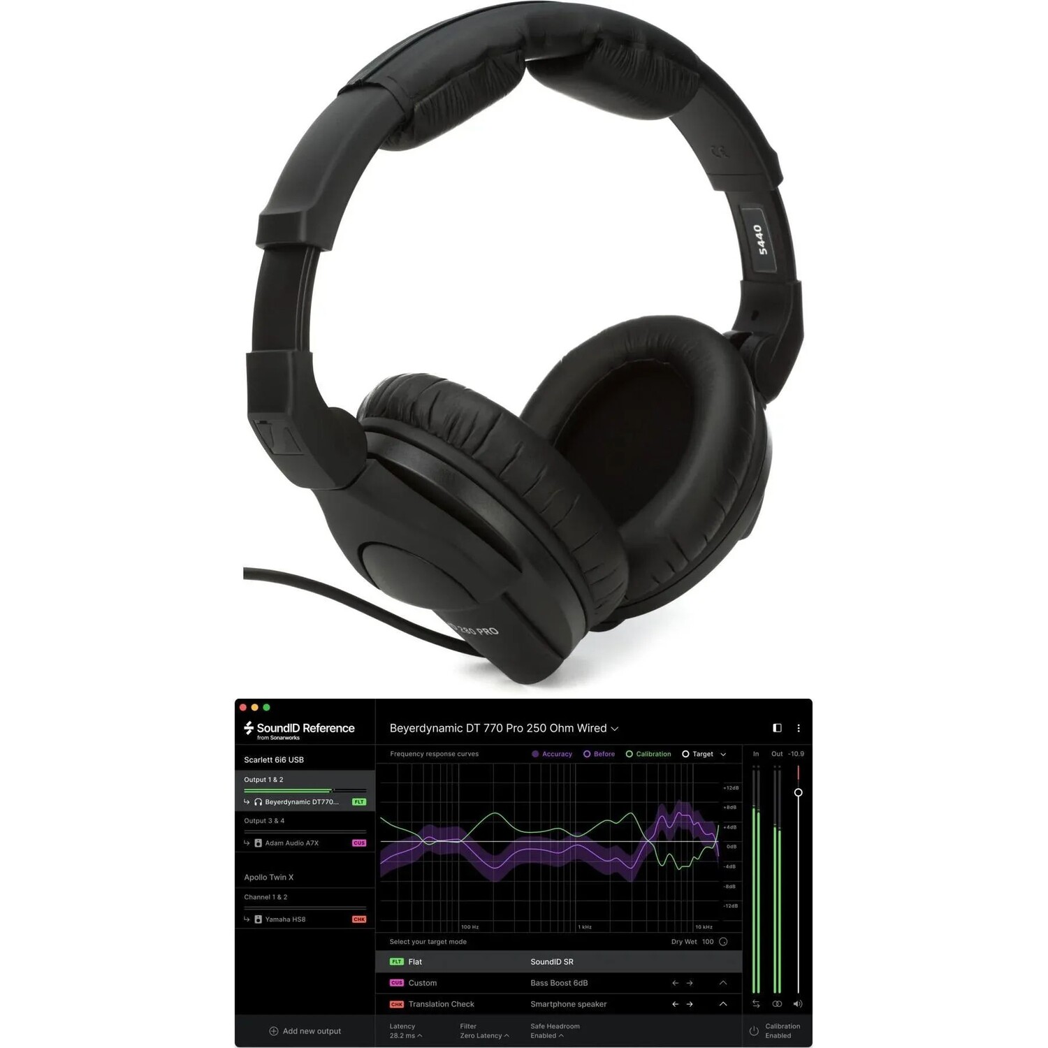 

Наушники закрытого типа Sennheiser HD 280 Pro с программным обеспечением для калибровки