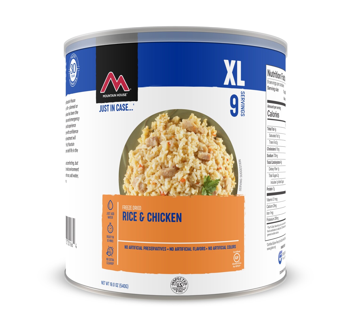 

Рис и курица XL — 9 порций Mountain House