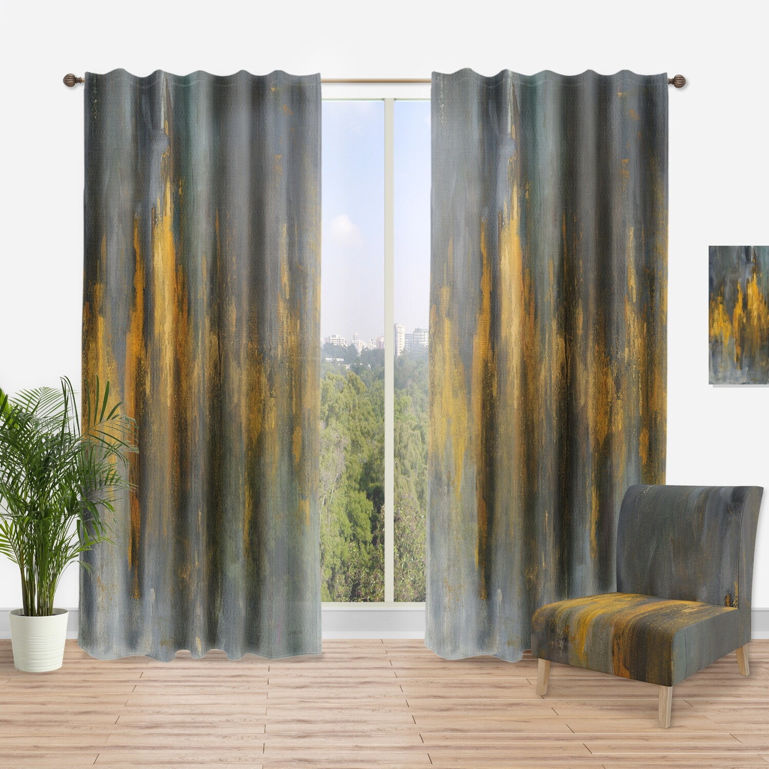 

Шторы Designart, золотой