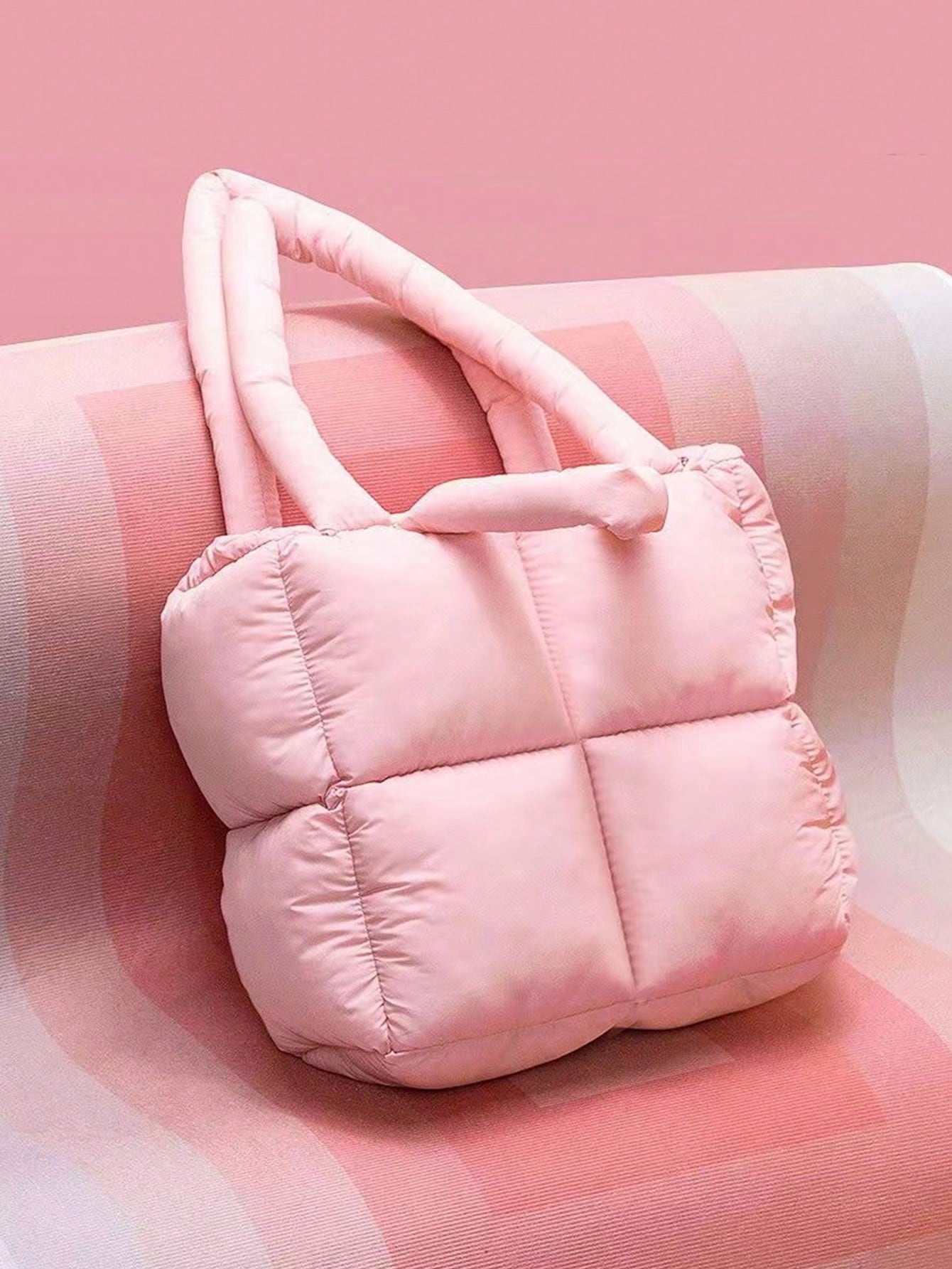 Женская большая сумка с мягкой подкладкой, розовый