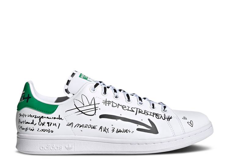 

Кроссовки Adidas STAN SMITH 'SHARPIE PACK - GRAFFITI WHITE GREEN', белый