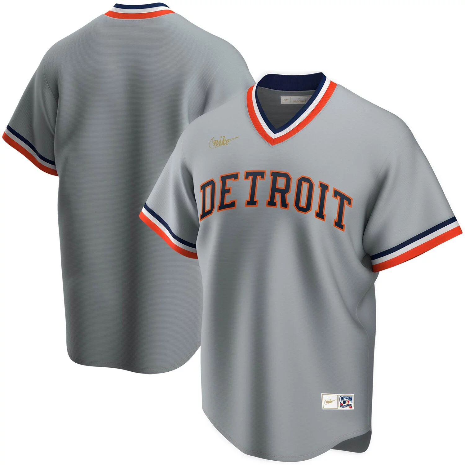 

Мужская серая футболка Nike Detroit Tigers Road Cooperstown Collection Team, Серый