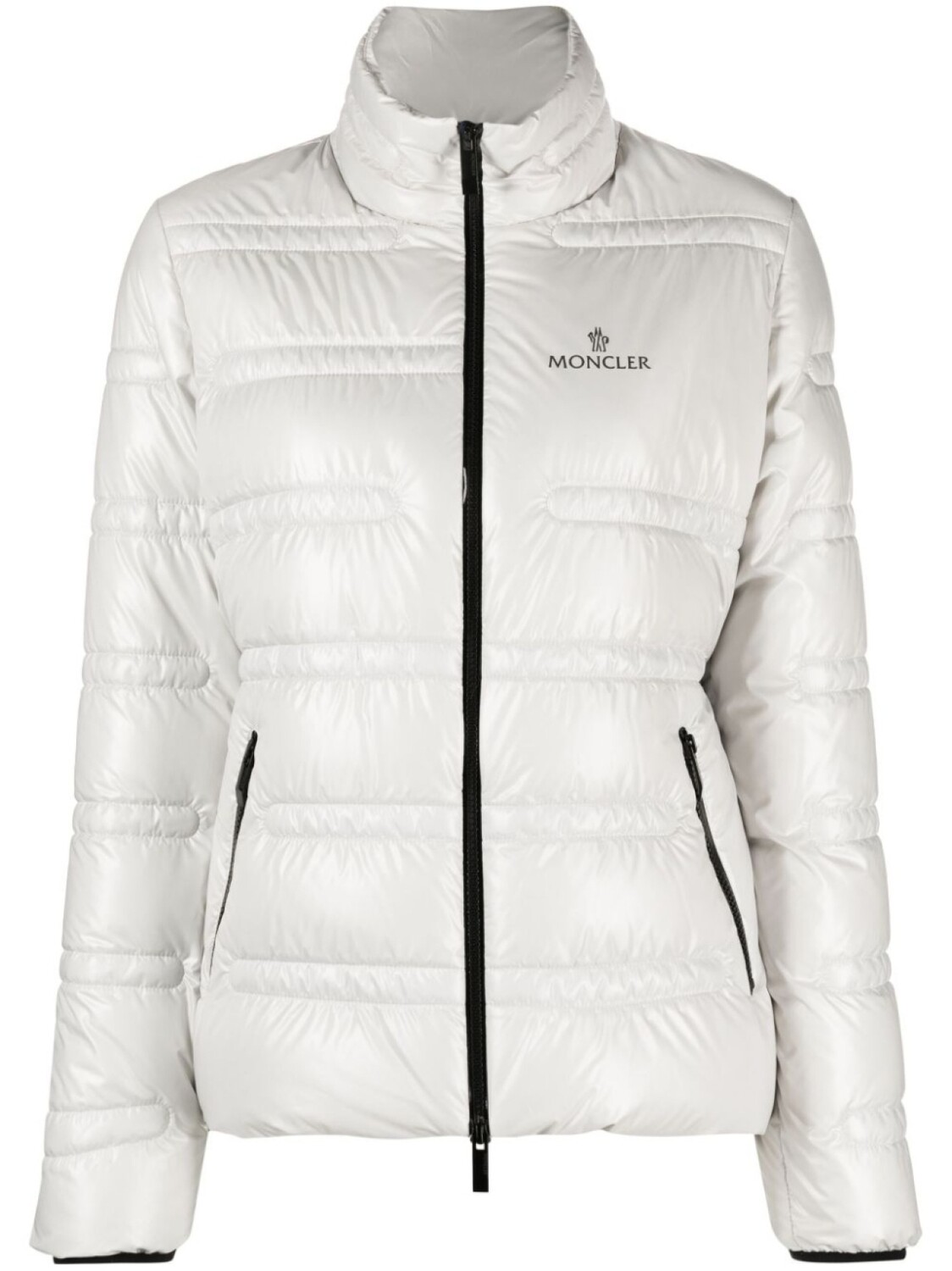 

Moncler пуховик с логотипом, серый