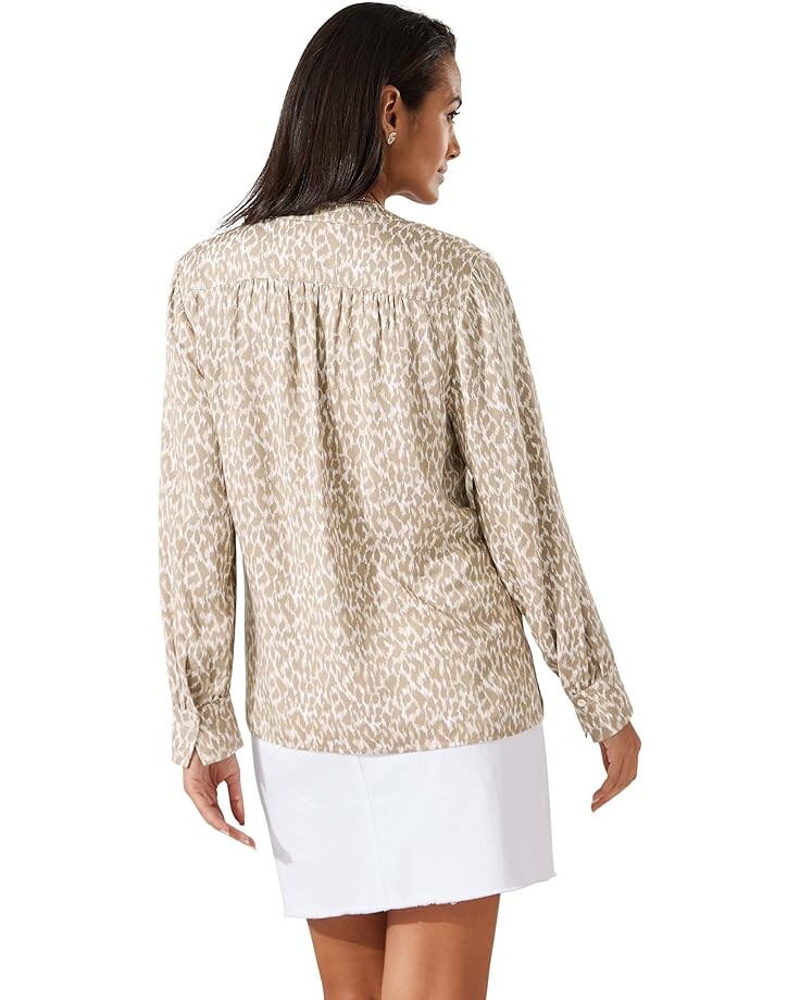 

Топ Tommy Bahama Chic Cheetah Long Sleeve Top, цвет Coffee Break