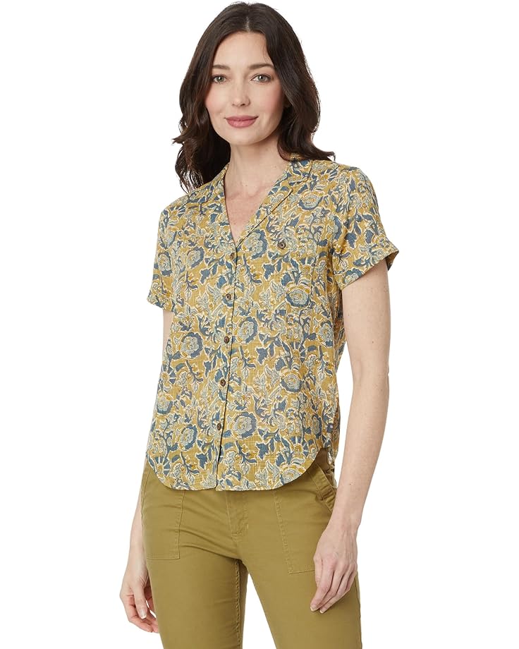 Рубашка Toad&Co Camp Cove Short Sleeve Shirt, цвет Mantis Kalamkari Print