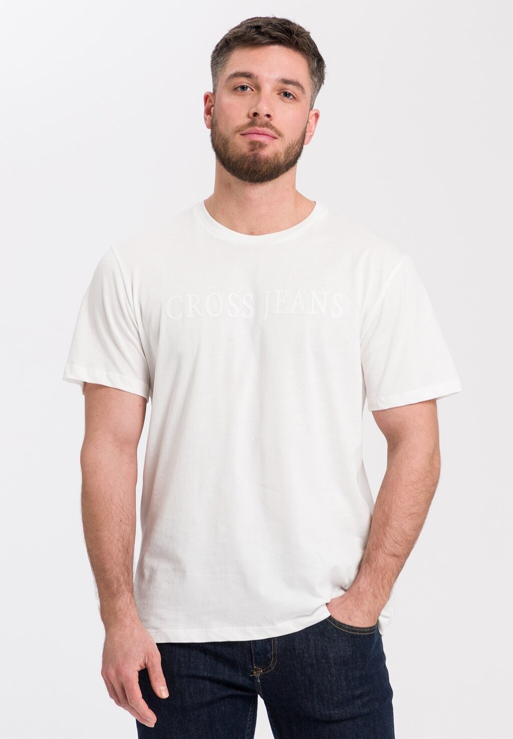 

Футболка с принтом Cross Jeans, Коричневый