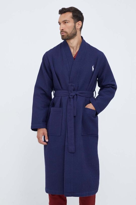 

Хлопковый халат Polo Ralph Lauren, темно-синий