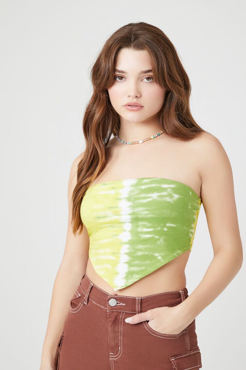 

Топ-труба носового платка Tie-Dye Forever 21, зеленый