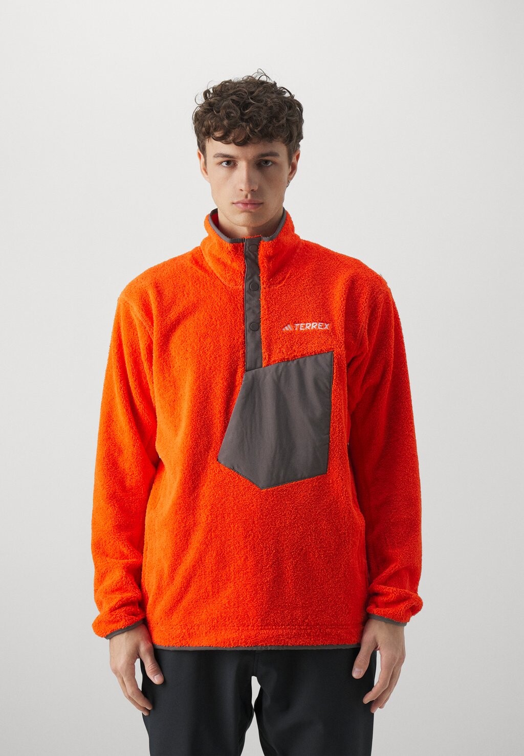 

Флисовая толстовка Xploric High Pile Adidas, цвет semi impact orange