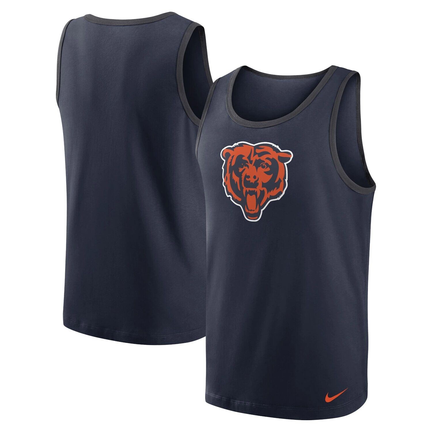 Мужская темно-синяя майка Nike Chicago Bears Tri-Blend мужская темно серая майка atlanta falcons tri blend nike