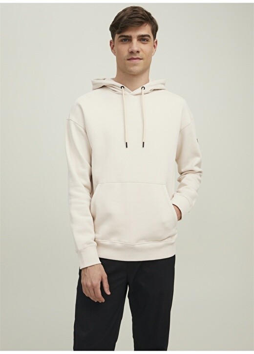

Бежевая мужская толстовка с воротником с капюшоном Jack & Jones, Бежевый