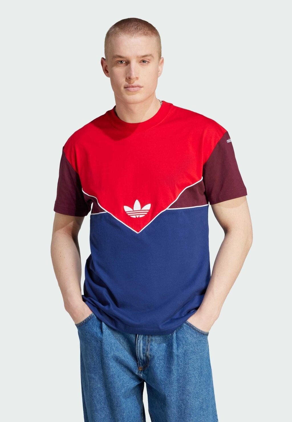 

Футболка с принтом adidas Originals, лучше алая темно-синяя бордовая, Синий