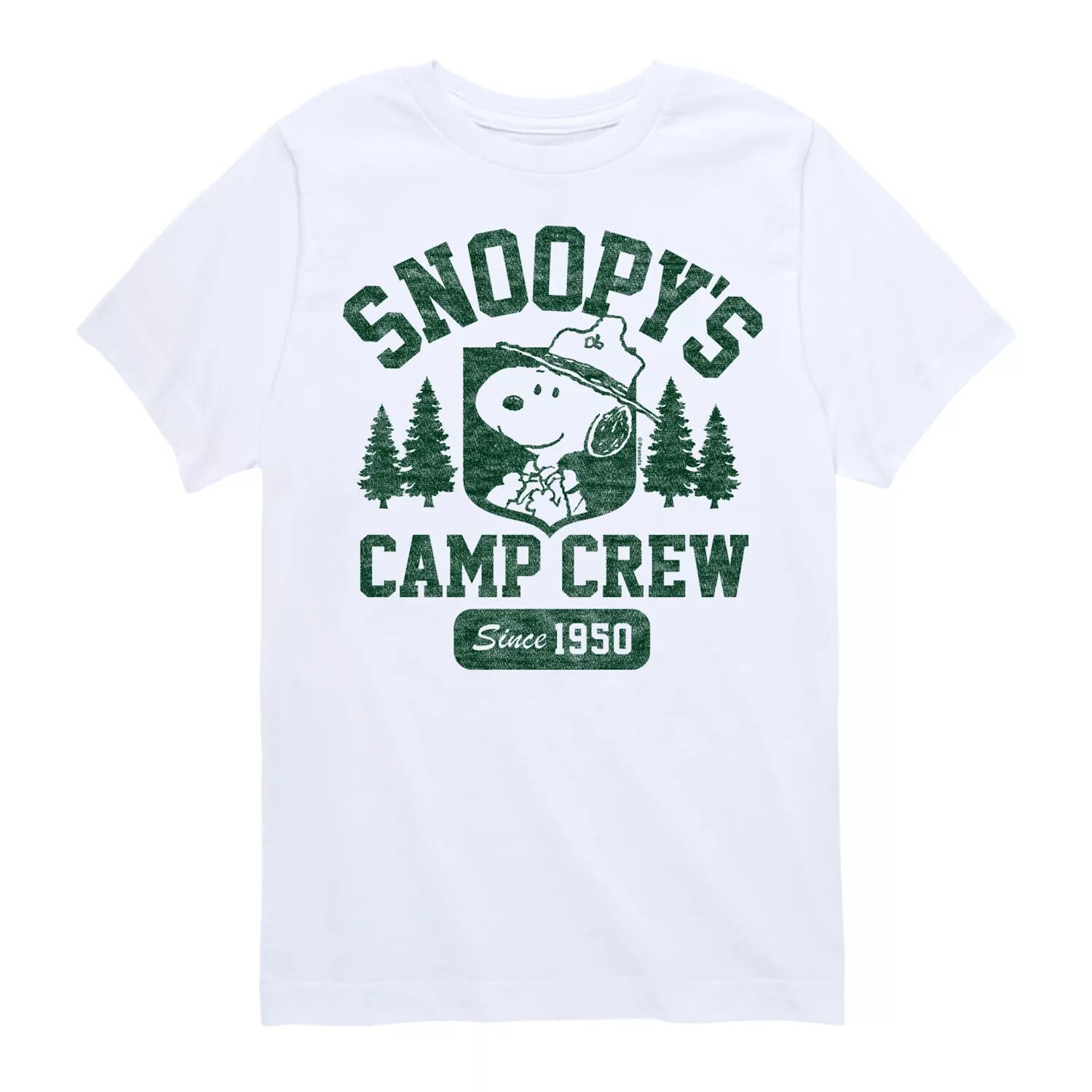 

Футболка с рисунком Peanuts Snoopys Camp Crew для мальчиков 8–20 лет Licensed Character, белый