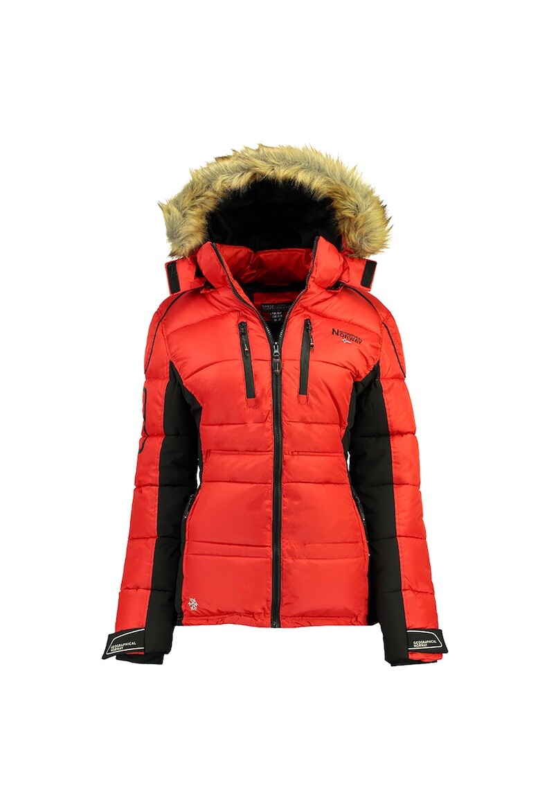 

Зимний пуховик на эко-пухе Geographical Norway, красный